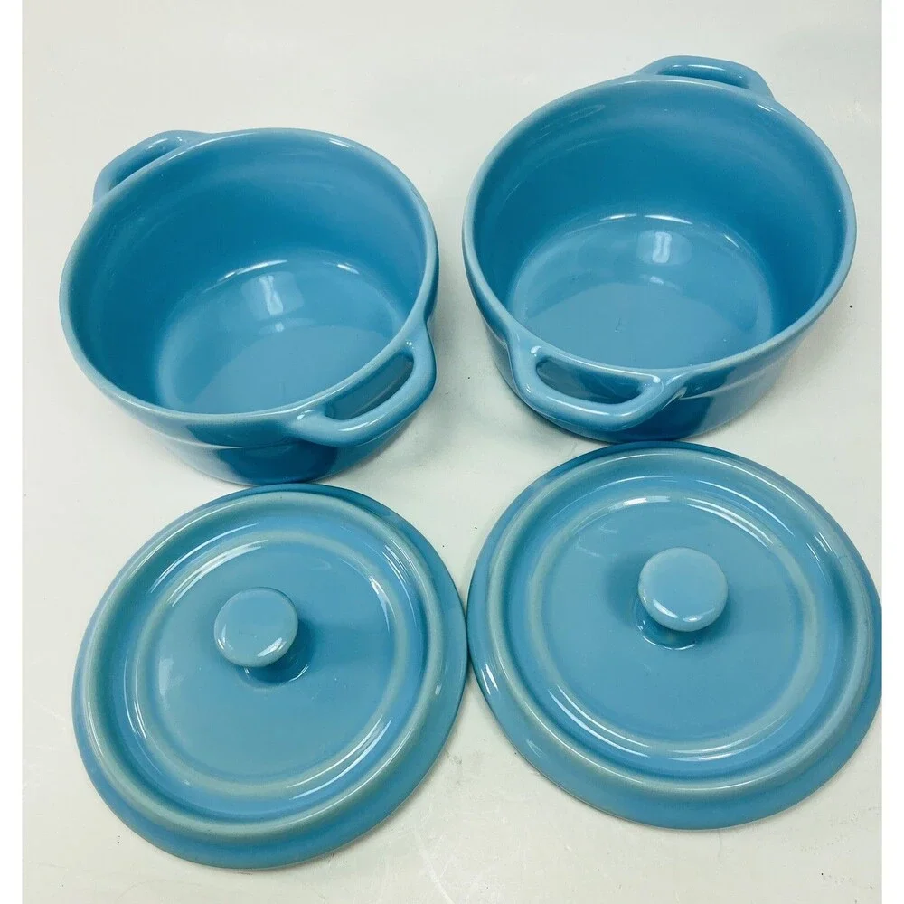 G Midwest of Cannon Falls 2 Seafoam Blue Mini Casserole Single Serve Dishes
